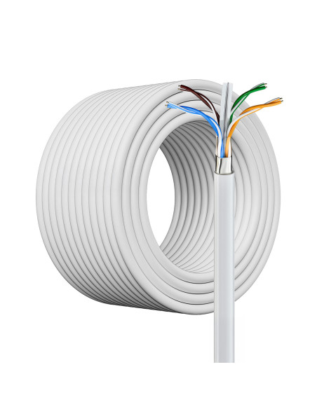 Câble Ethernet 100m CAT6 FTP Câble Réseau LAN AWG23 4P Imperméable Non Blindé