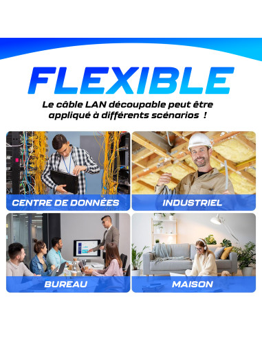 Câble Ethernet 100m CAT6 FTP Câble Réseau LAN...