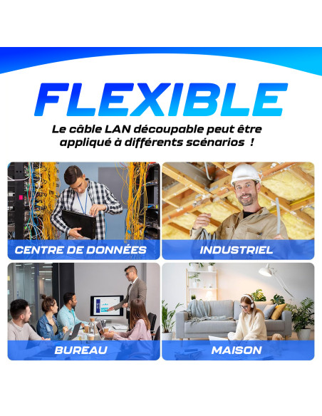 Câble Ethernet 100m CAT6 FTP Câble Réseau LAN AWG23 4P Imperméable Non Blindé
