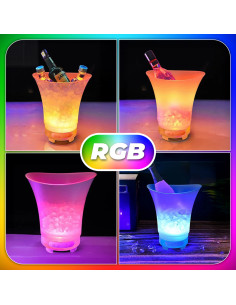 Seau à glace 7L porte-bouteilles RGB Bluetooth rechargeable. 2