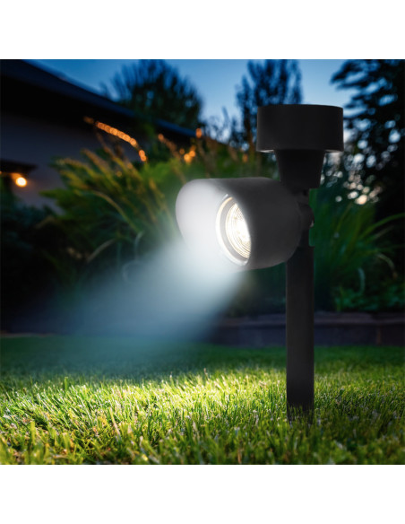 Lampe à recharge solaire 37 cm pour extérieur avec piquet plantable pour jardin