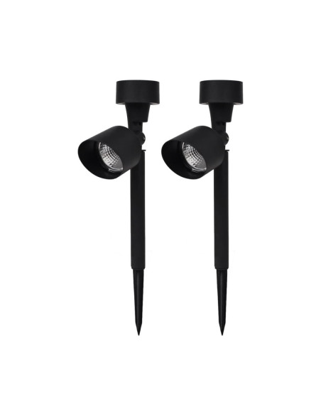 2 pcs Lampe solaire rechargeable 37 cm pour extérieur avec piquet pour jardin