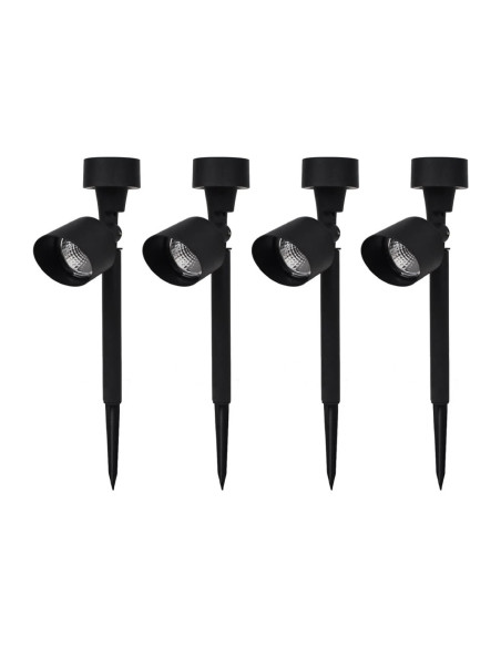4 pcs Lampe solaire rechargeable 37 cm pour extérieur avec piquet pour jardin