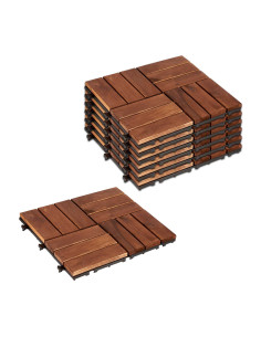 Pack 6 carreaux en bois d'acacia effet bois revêtement...