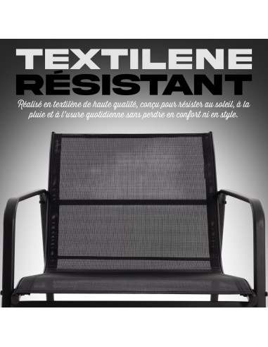 Salon de jardin ZANZIBAR noir 4 pièces canapé 2...