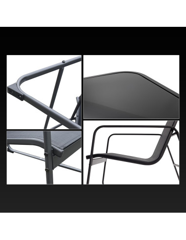 Salon de jardin ZANZIBAR noir 4 pièces canapé 2...