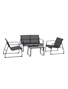 Salon de jardin ZANZIBAR noir 4 pièces canapé 2 fauteuils...