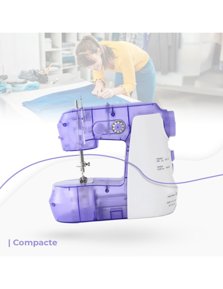 Mini Machine à Coudre Électrique Portable à Pédale, 7.2W, Double Vitesse