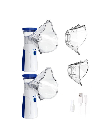 Kit 2pcs Aérosol Portable Silencieux Rechargeable Ultrasons avec Masques