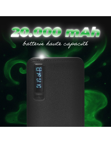 Power Bank 20000mAh Chargeur Multiple Rapide Portable Câble USB 3 Entrées