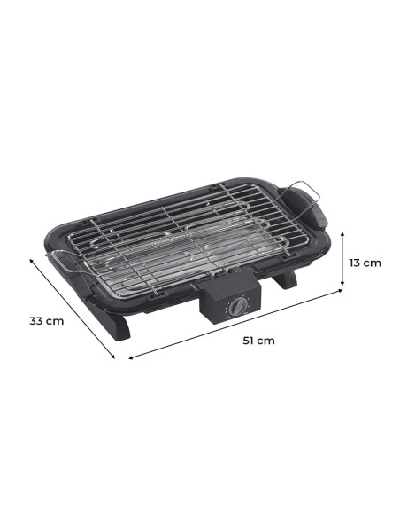 Barbecue Électrique de Table 2200W BBQ Portable Grille Température Réglable