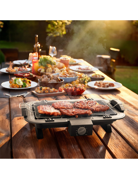 Barbecue Électrique de Table 2200W BBQ Portable Grille Température Réglable