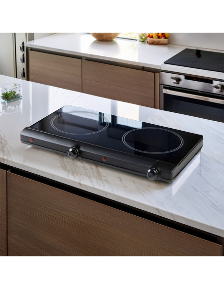 Plaque Électrique Infrarouge Vitrocéramique 2400W: Double Plaque