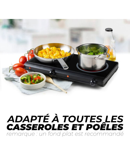 Plaque Électrique Infrarouge Vitrocéramique 2400W: Double Plaque