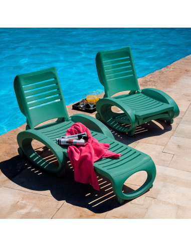 Chaise Longue GRANDSOLEIL Verte : Jardin,...