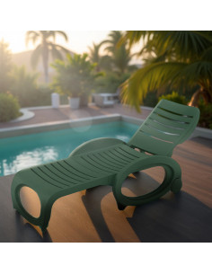 Chaise Longue GRANDSOLEIL Verte : Jardin, Extérieur,... 2