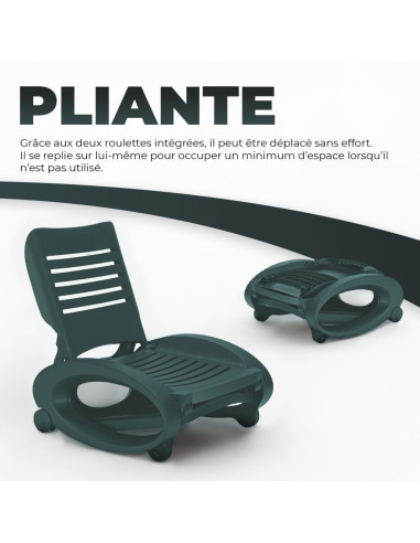 Chaise Longue GRANDSOLEIL Verte : Jardin,...