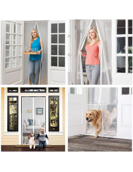Moustiquaire Magnétique 140x245 cm : Maison, Camping, Balcons et Fenêtres.