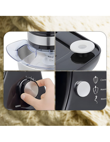 Robot Pâtissier Planétaire 600W, Bol 5L,...