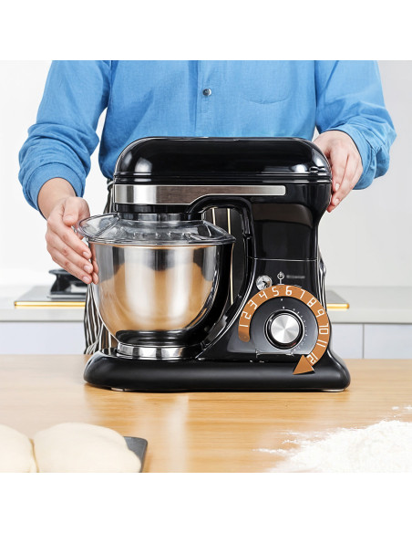 Robot Pâtissier Planétaire 600W, Bol 5L, Batteur avec Accessoires.