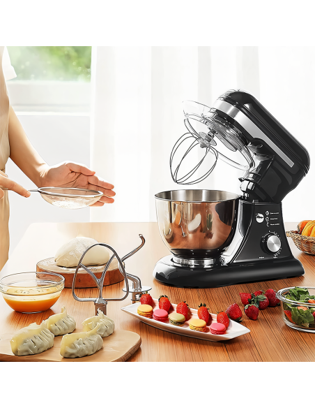 Robot Pâtissier Planétaire 600W, Bol 5L, Batteur avec Accessoires.