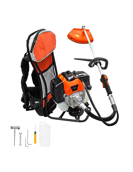 Débroussailleuse à Dos Thermique 52cc, Tronçonneuse à Essence 2 Temps de Jardin.