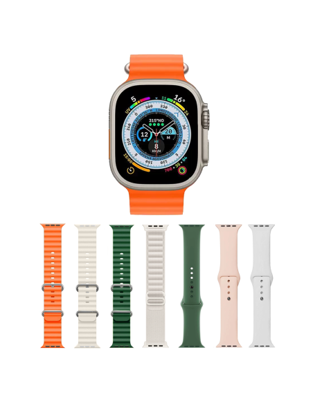Smartwatch Ultra 49mm, 7 cinturini, notifiche, chiamate e app per iOS e Android