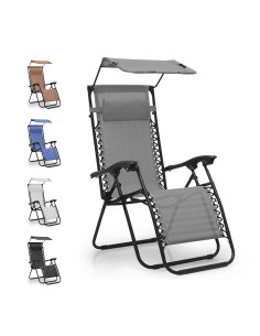 Chaise Longue Zéro Gravité Pliable avec Toit Pare-Soleil...