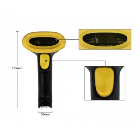 8510 Laser Scanner USB / Pistolet Barcode reader - 650nm avec fonction WIFI BLACK