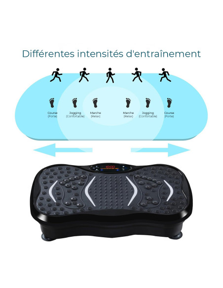 Plateforme Vibrante Électrique Fitness Bluetooth avec Élastiques