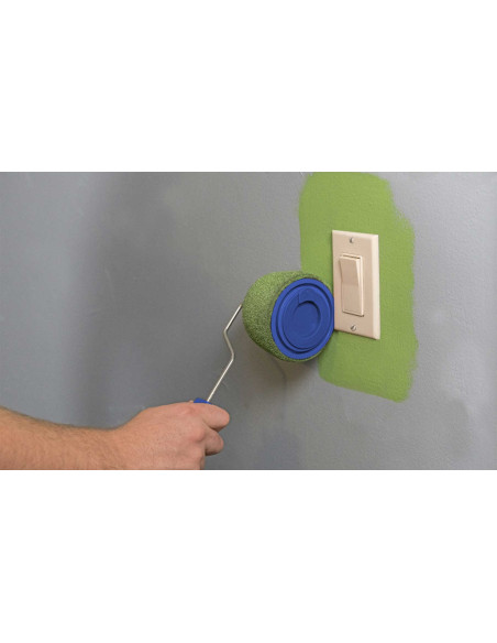 Lot 2 Rouleaux Peinture Anti-Goutte Réservoir Rechargeable Manche Extensible