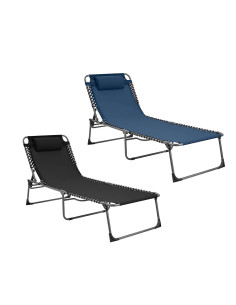 Transat en Textilène Design Cordonné, Pliable avec...