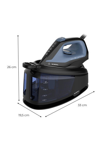 Fer à repasser vapeur 2400W, chaudière 1.5L, plaque céramique.