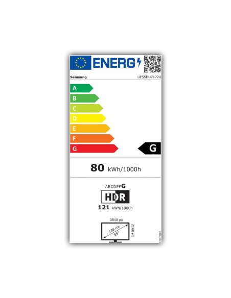 Samsung UE55DU7172U 139,7cm - 55" 4K Ultra HD Smart TV Wi-Fi Noir, TV 4K Crystal
