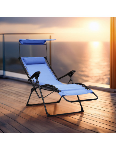 2 pièces Chaise longue Gravity Zero pliable et...