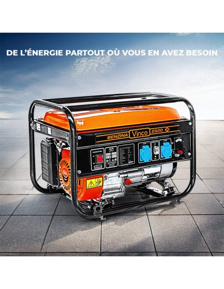 Générateur de courant VINCO 4T Essence 2,2KW 60128 Démarrage Manuel Carte AVR