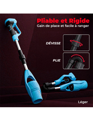 Souffleur sans fil à batterie 24V pliable,...