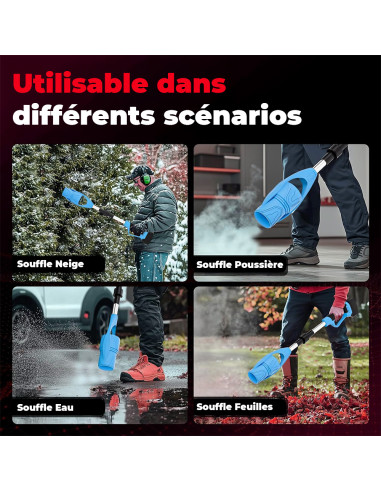 Souffleur sans fil à batterie 24V pliable,...