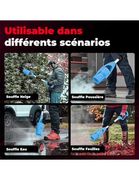 Souffleur sans fil à batterie 24V pliable, portable pour jardin et feuilles.