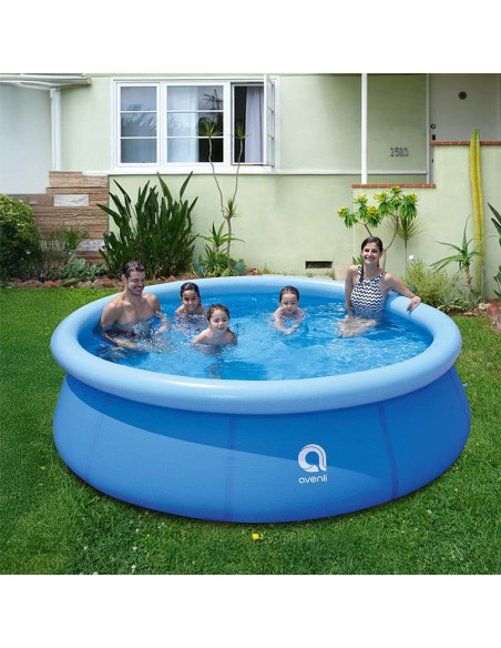 Piscine hors sol AVENLI Ronde Gonflable avec Accessoires 420x84cm Autoportante.