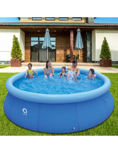 Piscine hors sol AVENLI Ronde Gonflable avec Accessoires 420x84cm Autoportante.