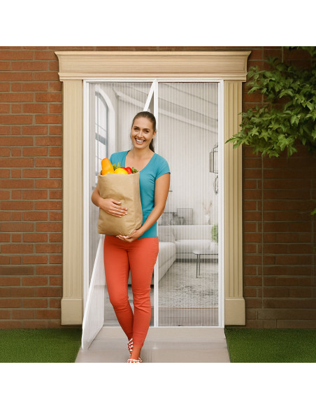2 moustiquaires à fermeture magnétique 140x245cm pour la maison ou les fenêtres