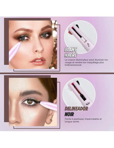 Crayon de maquillage 4-en-1 lèvres, yeux,...