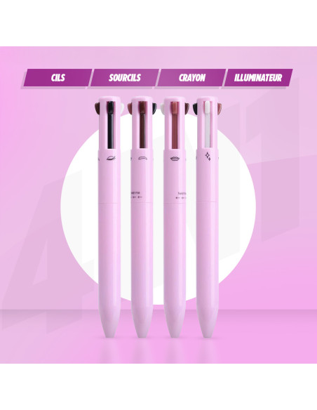 Crayon de maquillage 4-en-1 lèvres, yeux, sourcils et eyeliner
