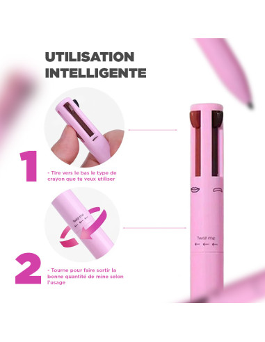 Crayon de maquillage 4-en-1 lèvres, yeux,...