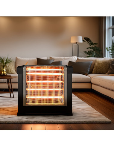 Poêle à quartz électrique quatre éléments,...