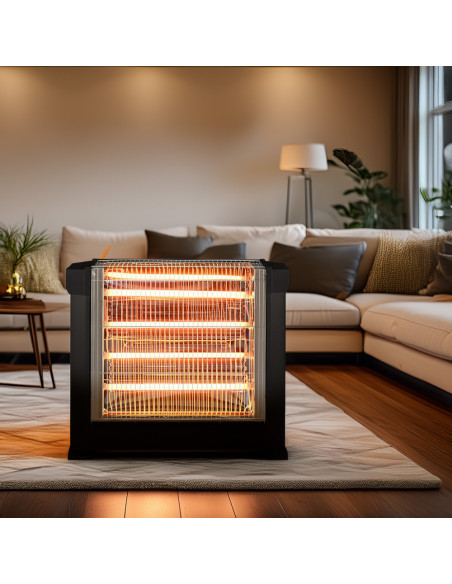 Poêle à quartz électrique quatre éléments, infrarouge, puissance réglable 2200W