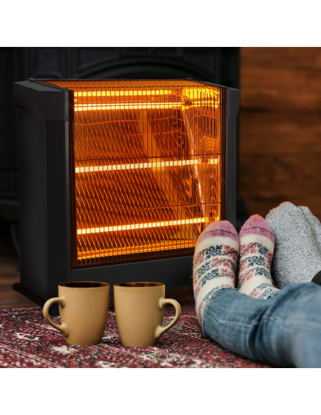 Poêle à quartz électrique trois éléments, infrarouge, puissance réglable 1800W