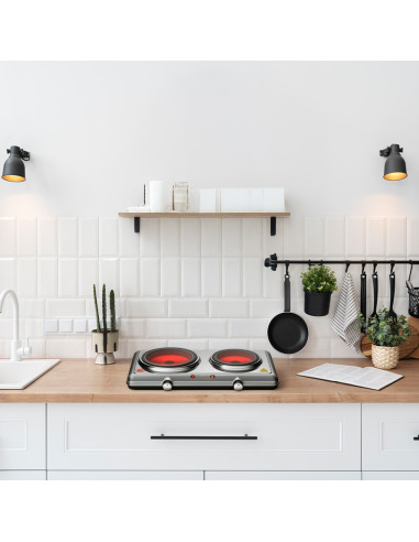 Réchaud électrique double plaque de cuisson...