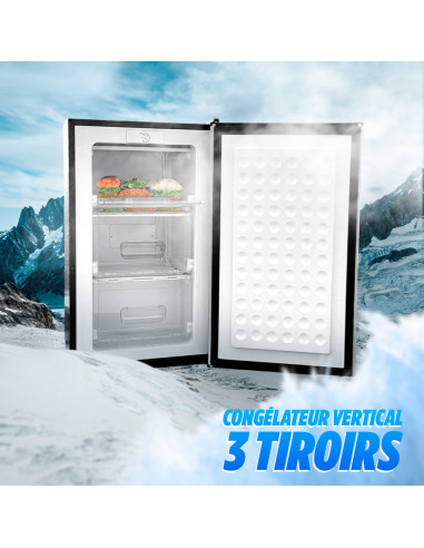 Congélateur vertical 80L Staylux, 3 tiroirs,...
